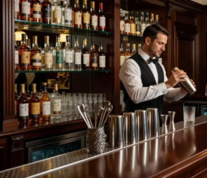 Privát rendezvényre berendezett elegáns bárpult és italállomás